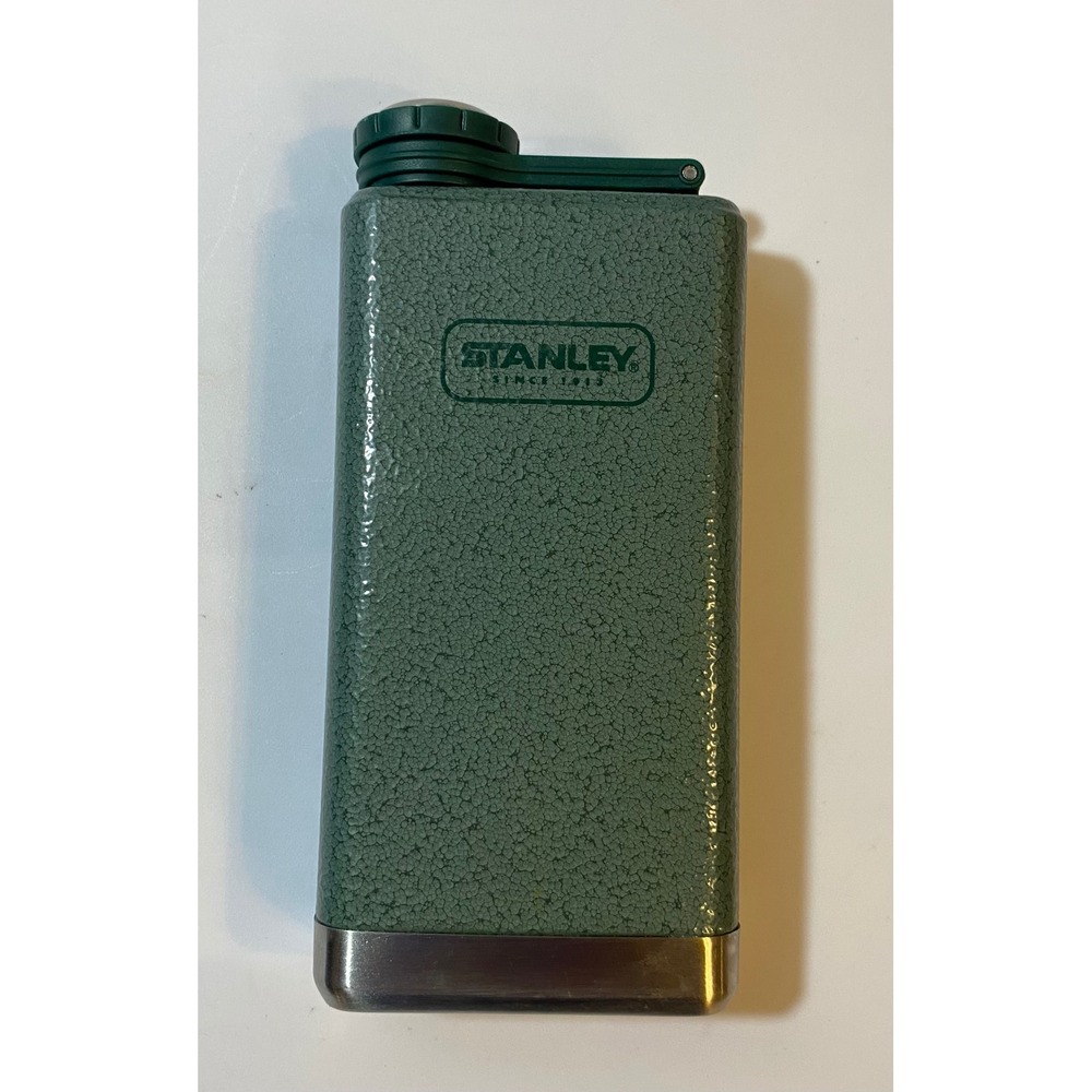 Stanley Classic Easy Fill Wide Mouth Flask 8oz Hammertone Green Stainless Steel